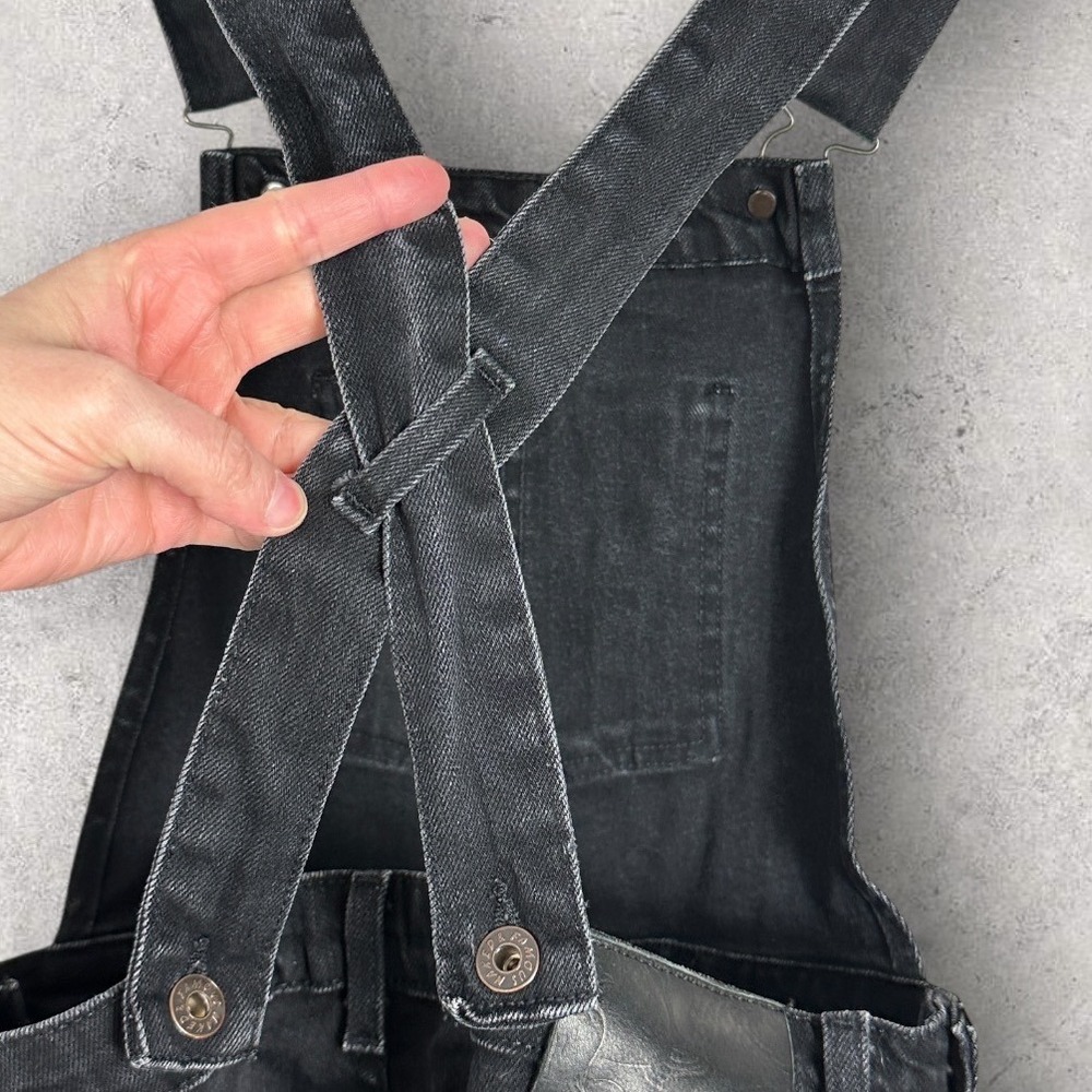 Naked Famous‎ Japanese Denim Black Overalls Womens Size Medium Canada Made Jeans - Picture 6 of 16